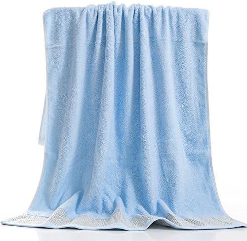 Suhang bath towel Large Bath Towel Pure Cotton Adult Thick Super Absorbent Children Of Both Sexes The Field Of Soft Blue 140X70Cm