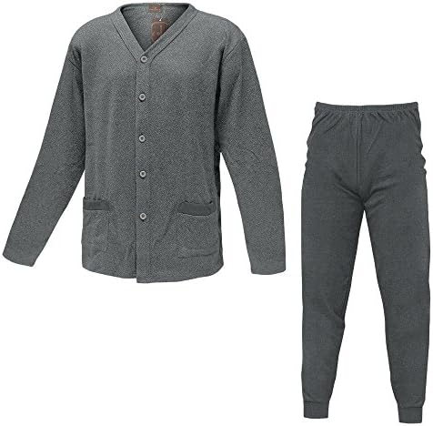 Nazareno Gabrie Men's Long sleeve Pyjama Set grey anthracite 44/XXXXL