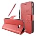 Produktbild Samsung Galaxy A5 2017 Lederhülle - Fraelc® Samsung A5 (2017) Stylisches Bookstyle Handytasche im Baum Muster Flip Case für Samsung Galaxy A5 (2017) SM-A520F Brieftasche Case Hülle mit Kartenfächer und Geldtasche Leder Etui Schale Rot