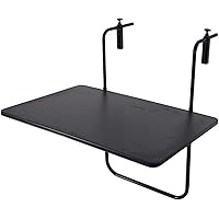 DRULINE Balkonhängetisch Balkontisch zum Einhängen aus Streckmetall & Kunststoffummantelung Klapptisch Kleiner Balkon…