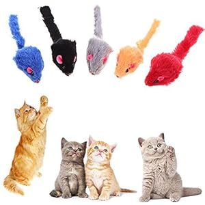 Broadroot 20 juguetes interactivos para gato, forma de ratón de peluche, juguete para gatito, juguete interactivo para gato 3,94 x 1,18 x 0,98