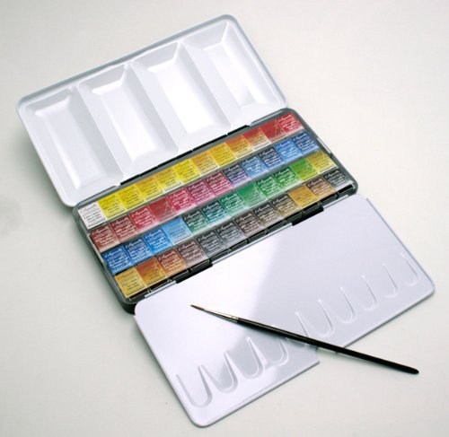 Sennelier Watercolour Metal Tin of 48 Half Pans Classic Set