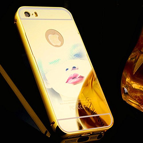 iPhone SE Case, iPhone 5S Case, TabPow [Electroplating Series] Luxury Slim Hard Back Case Cover Bumper [Mirror Case] For iPhone 5/5S, Champagne Gold