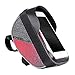 Produktbild RONGJJBA Fahrrad Rahmentaschen, Fahrrad Handy Tasche, Wasserdicht Fahrradlenkertasche Handyhalterung, für iPhone 7 Plus/6s/6 Plus/Samsung s7 andere Smartphone bis zu 6.0 Zoll, Black