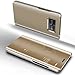 Produktbild FNBK Huawei Mate 10 Pro Hülle Spiegel Cover Mirror Case Flip Schutzhülle Gold Handyhülle Wallet Handy PC Luxus Bumper Backcover Stand Stoßfest Bookstyle Männer Frauen Handytasche