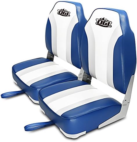OGL 1 pair Marine Folding Boat Seats Speedboat Fishing High Back Seating with 1 pair Swivel Base