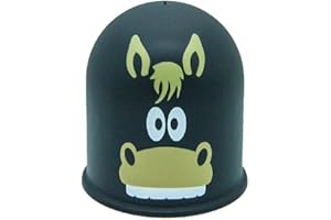 YIREAL TruuMe Schutzkappe für Anhängekupplung ohne Schlaufe Pferd/Pferdekopf/Horse Schwarz