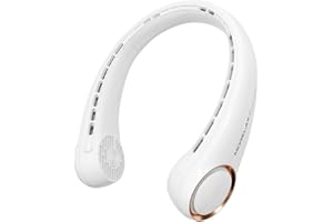 Morelax Ventilateur Portable de Cou Pliable, 4000mAh USB Rechargeable, 3 Vitesses Réglables, Collier Ventilateurs Nuque Personnel Refroidisseur pour Cuisine Bureau Camping Voyage (Blanc)