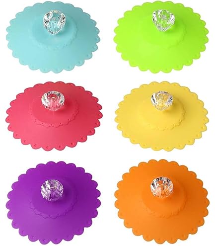 Couvercles Réutilisables 10cm 16 Couvercles En Silicone Réutilisables Pour Tasses - Anti-fuite Et Anti-poussière - Design Fun Et Coloré Couvercles Silicone Tasses