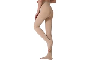 MGANG Compression Pantyhose, Open Toe, Waist High Compression Stockings Opaque, Firm Support 20-30 mmHg Pantyhose