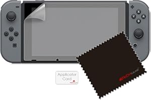 Switch Schutzfolie [2 Stück] TECHGEAR Ultra Klare Schutzfolie Displayschutz mit Reinigungstuch + Applikationskarte kompatibel mit Nintendo Switch