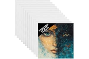 Belle Vous Lot de 7 Toile a Peindre - 30 x 30 cm - Toile Vierge Préétirée – Idéales pour la Peinture à l’Huile, Acrylique et pour le Dessin et Croquis