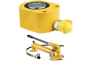 CGOLDENWALL - Cric idraulico 30 tonnellate a tripla sezione, cilindro idraulico ultrasottile丨corsa di 14 mm丨altezza automatica di 64 mm丨area efficace di 50,24 m²丨con pompa idraulica CP-700 (FPY-30T +