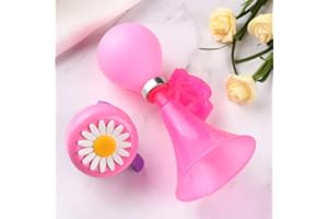 SKYSTUFF Timbre de Bicicleta con Flores para Niños y Niñas, Bocina (Azul/Rosa)