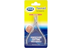 Scholl Nail Care Toe Nail Scissors - Heavy Duty Stainless Steel Nail Clippers and Cutter for Thick Nails, Precision Toenail and Fingernail Trimming Tool, Dual-Action Pedicure Tool, Durable, 1 Unit