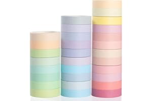 YUBBAEX Washi Tape Set cinta adhesiva decorativa Washi Glitter Adhesivo de Cinta Decorativa para DIY Crafts Scrapbooking (Natural Color 30 Rollos)