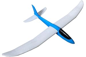 Luwecf Wurfgleiter Spielzeug, Styroporflieger Kinder Starrflügel-Segelflugzeug-Modell Styropor Flugzeug Leicht, Großes Geburtstagsgeschenk, für Kinder im Freien, Blau