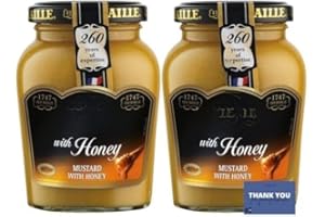 CC1ST CUSTOMERS COME 1ST Maille Moutarde de Dijon avec miel 230 g (lot de 2) – Moutarde lisse, sucrée et salée pour des délices culinaires