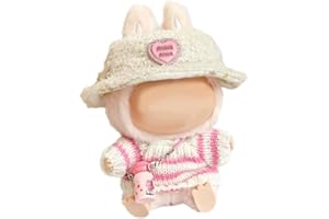 HAMKU Niedliche Mini Plüsch Puppen Kleidung Outfit nur Bekleidungs zubehör für 17cm Labubu Puppen Pullover Hoodie Kleidung DIY Kinder Geschenke,A