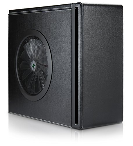 [789383] ATX-Midi Black Forest, schwarzes Leder PC-Gehäuse, Computer Leergehäuse Midi-Tower
