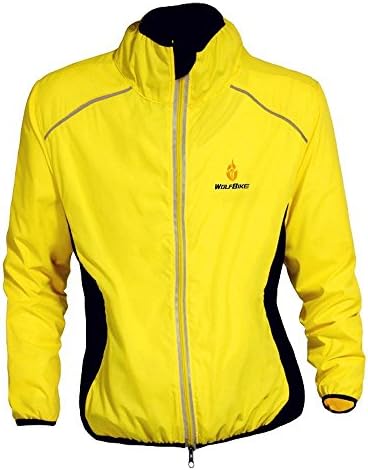 CZUP Cycling Jersey Men Riding Breathable Jacket Cycle Clothing Bicycle Long Sleeve Wind Coat UP-D05 Yellow L