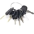 GAOHOU 7pcs Replacement Ignition Key Set Compatible for JCB CAT Komatsu 14603 14607 Plant Excavator Dumper Tractor Dozer Roller with Large Key Ring