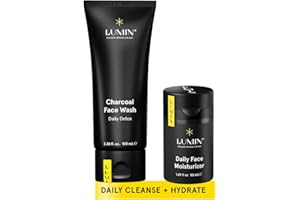 Lumin - Fundamental Duo - Skin Care for Men - Charcoal Face Wash and Moisturizer - Cleanse, Protect and Fight Signs of Ageing