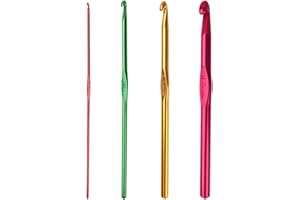 BOUMVID Häkelnadel Set, 4 Stück Multicolor Aluminium Stricknadeln, Crochet Häkelnadeln Hook, Tunesische Häkelnadel für Anfänger Oder Profis (2mm 4mm 6mm 8mm)