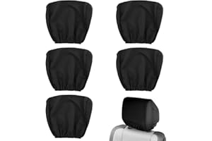 ZOESURE 5 Pièces Auto Housse de Appui Tête Universelle Anti-Poussière Lavable Couvre-Appuie-Tête Élastique Ourlet Noir pour Camion Bus Accessoires de Voiture Intérieur