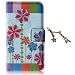 Produktbild Uming Retro Druck- Blumenkasten Ledertasche Leder Hülle Case Cover für Apple iPhone 5S 5 5G IPhone5S Hinweis -Buch-Art Gewebe Material Sew PU-Schlag- Lederholster mit Ständer Stander Halter Hand Free Credit Card Slot Wallet Haspe Magnet Magnetic Button Buckle Shell Schutz Mobile- Handy Tasche Tasche mit Bloom Bunte Muster - Regenbogen Farbe