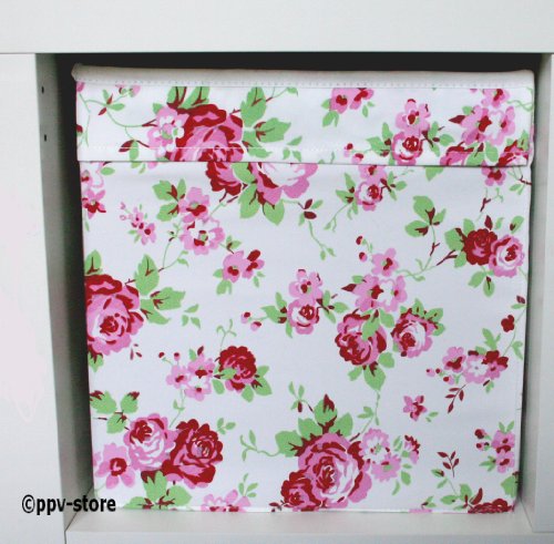 IKEA Regalfach „DRÖNA“ Aufbewahrungsbox Regaleinsatz in 33x38x33 (BxTxH) mit Rosenmuster - 2