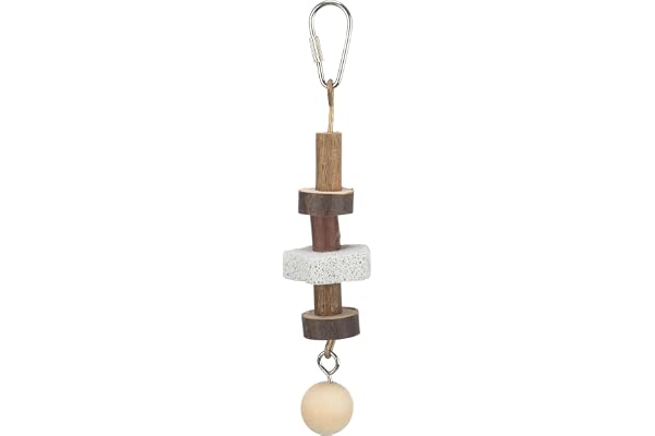Trixie Natural Living en bois ronger avec pierre de lave, 16 cm