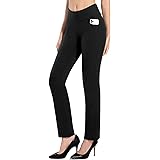 MOVE BEYOND Buttery Soft Women's Bootcut Yoga Pants/Capris with 4 Pockets Tummy Control Workout Bootleg Work Pants