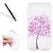 Produktbild Hülle für LG G6,Transparent Hülle für LG G6,Leeook Kreativ Schön Rosa Schmetterling Baum Painted Entwurf Ultra Dünn Schlank Weich TPU Rubber Schutzhülle Transparent Handyhülle Crystal Clear Silikon Durchsichtig TPU Bumper Case Cover für LG G6 + 1 x Schwarze Eingabestift-Pink Butterfly Tree