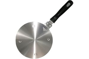 Grourarty Plaque diffuseur de chaleur en acier inoxydable avec poignée pour plaque de cuisson électrique en verre et gaz 20 cm