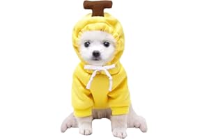 XIAOYU Puppy Dog Hoodie Cats Hoodies Pet Clothes Stylish Fruit Sweatershirt for Dog Cat Small Medium Pets, Banana, S