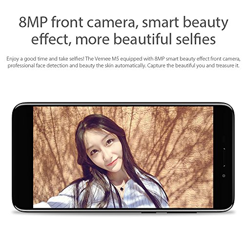 Vernee M5 4G FDD-LTE Smartphone 5.2 Zoll HD, Android 7.0 [4GB RAM+64GB ROM] Octa-Core, 13.0MP + 8.0MP Kamera 3300mAh Akku Fingerabdruckscanner, Band 20 Dual SIM Ohne Vertrag Handy
