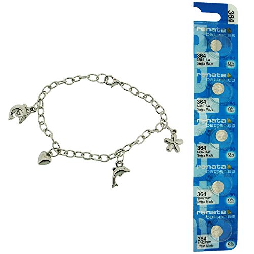 5x Renata 1,55 Volt Uhrenbatterie 364, ersetzt SR621SW + GRATIS GESCHENK TOC CHARM ARMBAND 5x Renata 1,55 Volt Uhrenbatterie 364, ersetzt SR621SW + GRATIS GESCHENK TOC CHARM ARMBAND