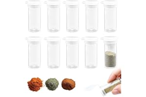 LINYIJOY 10 Stück Salzstreuer Klein, 6g Salz und Pfefferstreuer Klein Mini Salzstreuer für Unterwegs, Gewürzstreuer Camping Salzstreuer mit Deckel Plastik Salzstreuer für Camping Gewürze