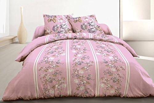 Home Passion 60293 Pack of 3 Pieces of 57 Yarns Cotton Pink Flowers 240 x 260 cm