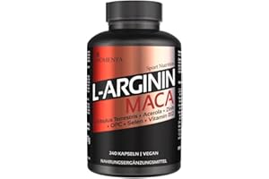 ‎BIOMENTA BIOMENTA Arginin + Maca Kapseln hochdosiert – 240 Stück - synergetischer Wirkstoffkomplex mit L-Arginin, Macaroot, Tribulus Terrestris, Acerola, OPC, Zink, Selen, Vitamin B12 - vegan -Premiumqualität