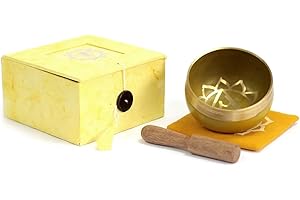 SH SHAKRA HEALTH Chakra Singing Bowls with Wooden Striker & Cushion Gift Box Set | Lift Vibration & Frequency; Sound Therapy; Holistic Healing, Meditation & Relaxation Mindfulness Mantra (Solar Plexus)