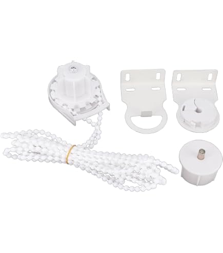 Kit Catena Per Tende A Rullo 38 Mm – Accessori Di Ricambio Con Frizione E Staffa, Montaggio Facile In Casa O Ufficio, Bianco