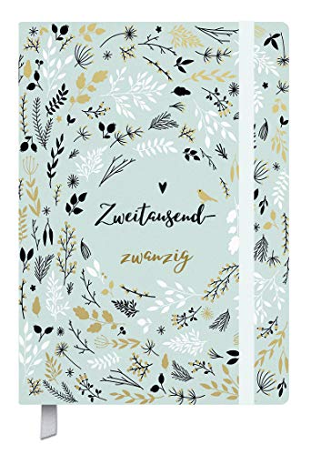 Terminkalender Campus Mint Flowers 18 Monate 2019/2020: Terminplaner A5 I Kalendarium von Okt. 2019-März 2021 I Platz für Notizen und Lesezeichenband