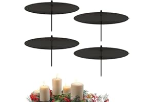 Portacandele per Corona dell Avvento, Taozoey 4 Pezzi Portacandele Natalizio, Portacandele Corona d'Avvento con Picco, Decorazione Natalizia Portacandele, Set di 4 Portacandela con Perno