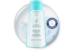 Vichy, Pureté Thermale, Démaquillant Apaisant Yeux Sensibles, Enrichi en Extrait de Bleuet Apaisant et Hydratant, Démaquille en Douceur Cils et Paupières, 100 ml