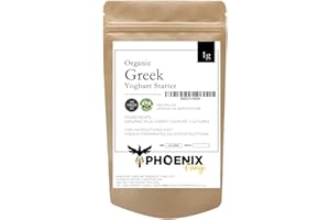 Phoenix Fungi Greek Yogurt Starter Culture – Live Beneficial Bacteria Fermentation – Thick & Creamy Texture – Easy to Use – Reusable & Long-Lasting