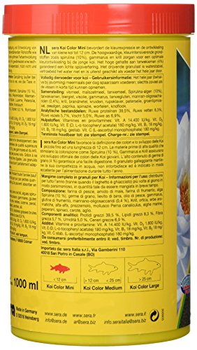 sera 07052 KOI Color Mini 1000 ml (2 mm) das Farbfutter für die optimale Farbentwicklung von Koi bis 12 cm - 3