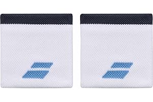 Babolat, Poignet en Eponge Modèle Logo Jumbo Wristband, Taille Unique, Couleur Blanc/Noir, Absorption Rapide de la Transpiration, Largeur 10,5 cm, Serre Poignet pour Gym Tennis Badminton Padel