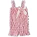 TiaoBug Baby Girls Toddler Spaghetti Ruffle Tiered Romper Holiday Bowknot Bodysuit 18-24 Months Pink